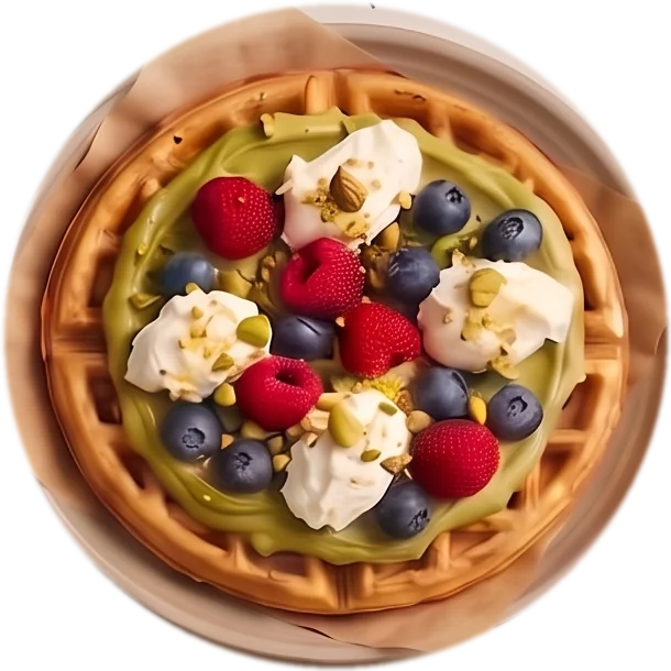 Gofer rzemieślniczy z autorskim domowym kremem pistacjowym ze 100% sycylijskich pistacji